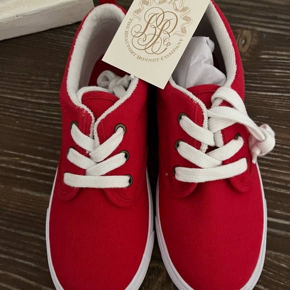 The Beaufort Bonnet Company Other - The Beaufort Bonnet Company Prep Step Sneakers Richmond Red with Stripe size 13